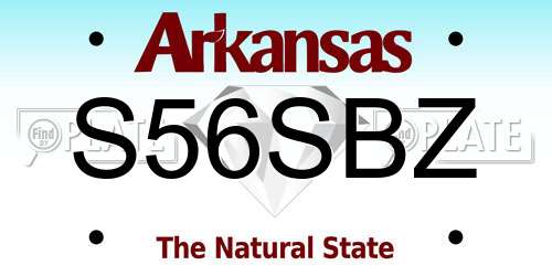 S56SBZ Arkansas License Plate