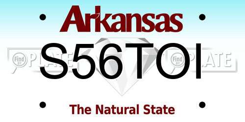 S56TOI Arkansas License Plate