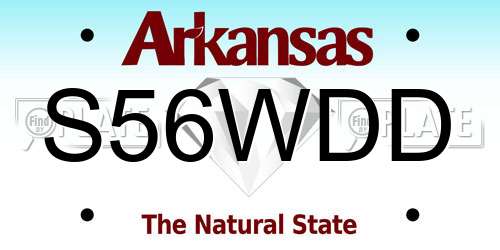 S56WDD Arkansas License Plate
