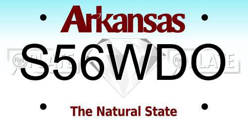S56WDO Arkansas License Plate