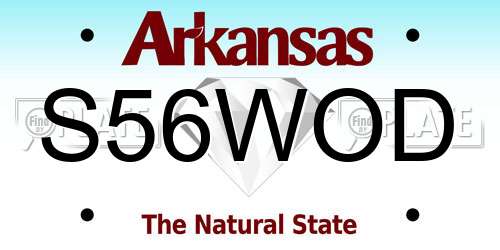 S56WOD Arkansas License Plate