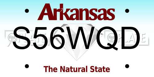 S56WQD Arkansas License Plate