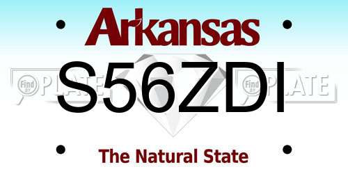S56ZDI Arkansas License Plate