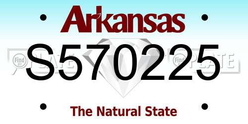 S570225 Arkansas License Plate