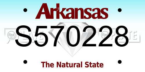 S570228 Arkansas License Plate