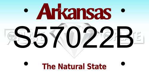 S57022B Arkansas License Plate