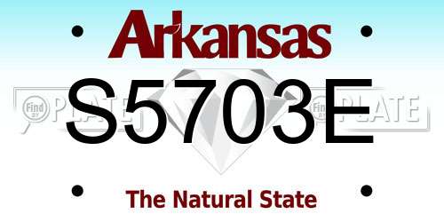 S5703E Arkansas License Plate