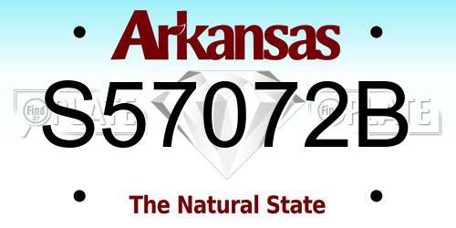 S57072B Arkansas License Plate