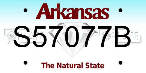 S57077B Arkansas License Plate