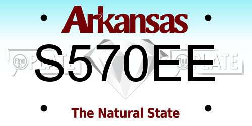 S570EE Arkansas License Plate