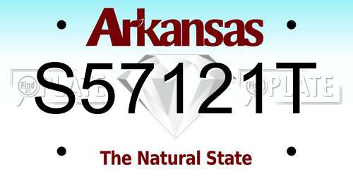 S57121T Arkansas License Plate
