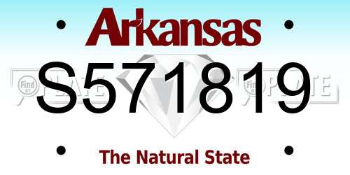 S571819 Arkansas License Plate