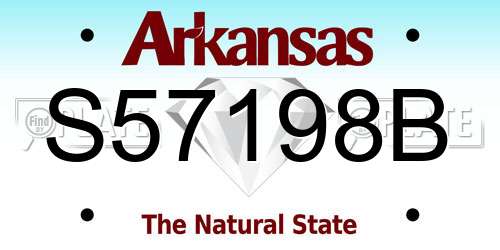S57198B Arkansas License Plate