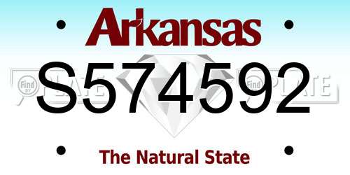 S574592 Arkansas License Plate