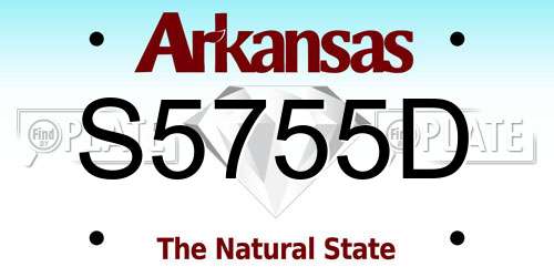 S5755D Arkansas License Plate