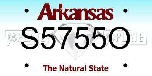 S5755O Arkansas License Plate