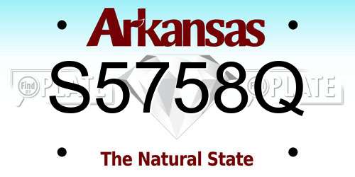 S5758Q Arkansas License Plate