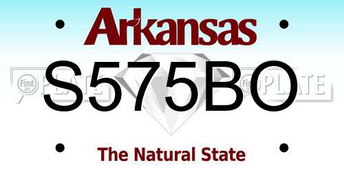 S575BO Arkansas License Plate