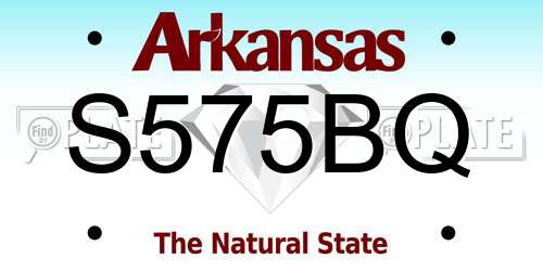 S575BQ Arkansas License Plate