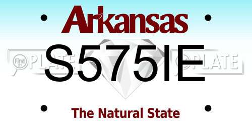 S575IE Arkansas License Plate