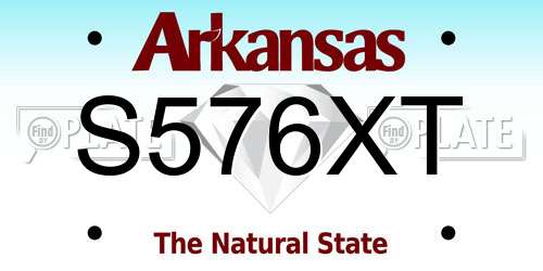 S576XT Arkansas License Plate