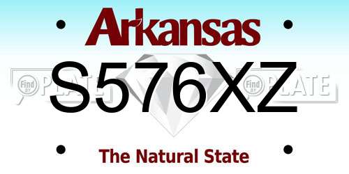 S576XZ Arkansas License Plate