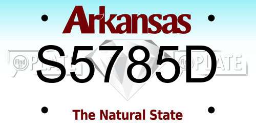 S5785D Arkansas License Plate