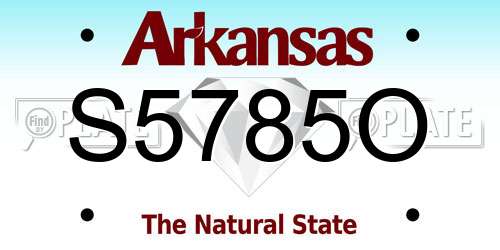 S5785O Arkansas License Plate