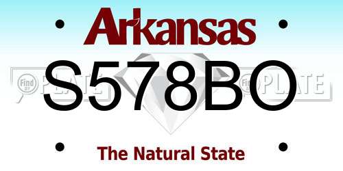 S578BO Arkansas License Plate