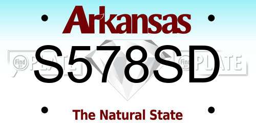 S578SD Arkansas License Plate