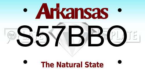 S57BBO Arkansas License Plate