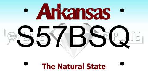 S57BSQ Arkansas License Plate