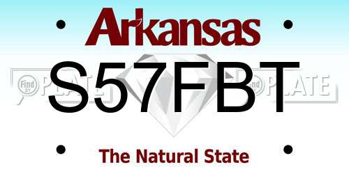 S57FBT Arkansas License Plate