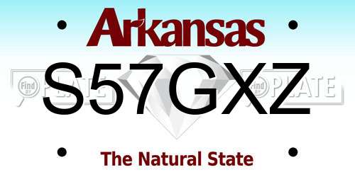 S57GXZ Arkansas License Plate
