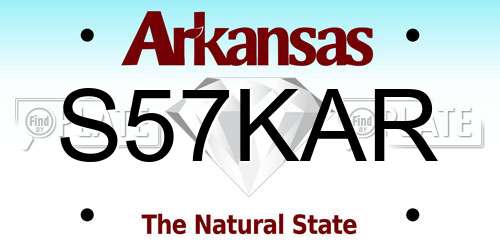 S57KAR Arkansas License Plate
