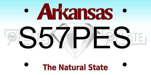 S57PES Arkansas License Plate