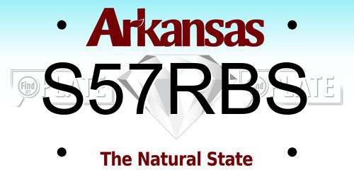 S57RBS Arkansas License Plate