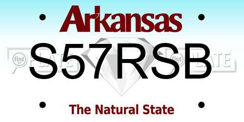 S57RSB Arkansas License Plate