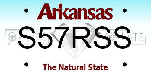 S57RSS Arkansas License Plate