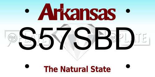 S57SBD Arkansas License Plate