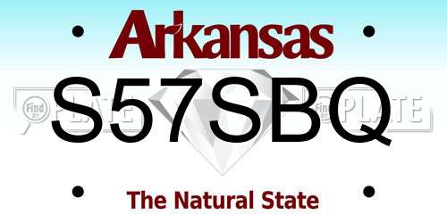 S57SBQ Arkansas License Plate
