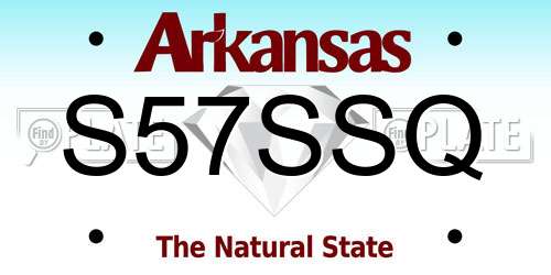 S57SSQ Arkansas License Plate