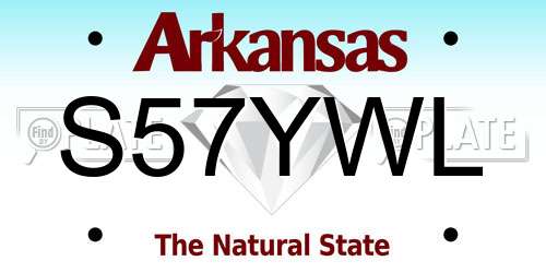 S57YWL Arkansas License Plate