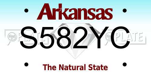S582YC Arkansas License Plate