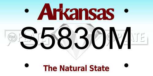S5830M Arkansas License Plate