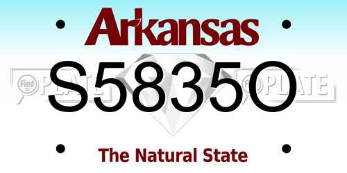 S5835O Arkansas License Plate