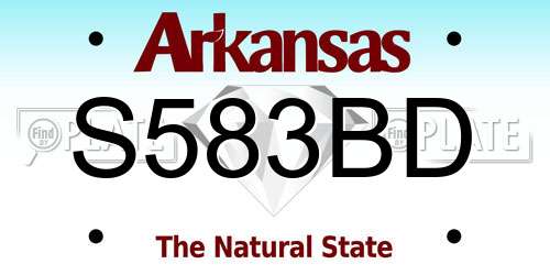 S583BD Arkansas License Plate