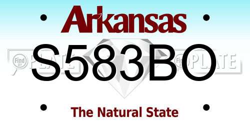 S583BO Arkansas License Plate