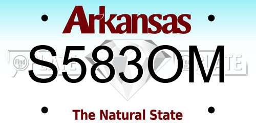 S583OM Arkansas License Plate