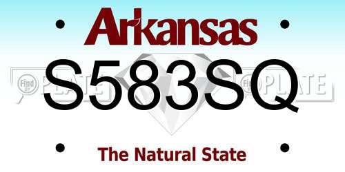 S583SQ Arkansas License Plate
